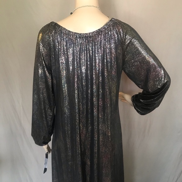 LuLaroe Eve Black Iridescent Dress Size Small long sleeves - Picture 15 of 16
